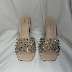 Qupid Pink Spiked Heels